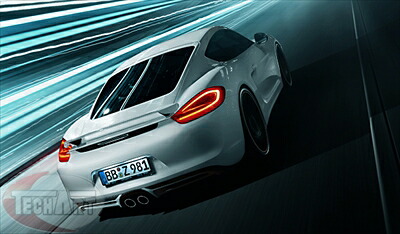 Porsche　981　Cayman　リアスポイラーI 塗装取付込