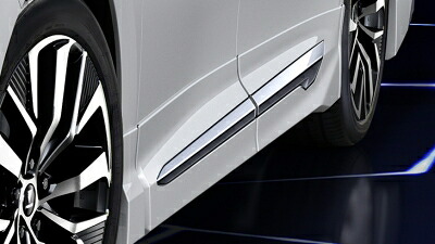 40系 ヴェルファイア for PHEV MODELLISTA サイドスカート※ユニバーサルステップ無車 (BEAST RAZOR STYLE) 塗装済 プラチナホワイトパールマイカ〈089〉 取付込