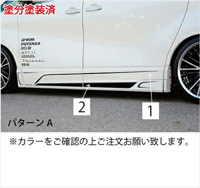 アルファード 30系 前期 Sグレード サイドパネル パターンA 塗分け塗装済 ブラック/マットブラック 108,900円