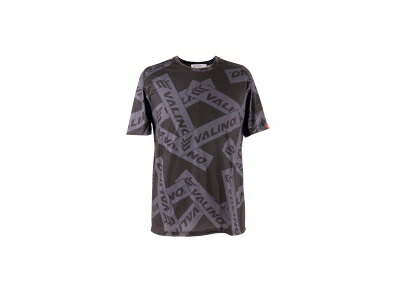 VALINO Tシャツ 黒ドライメッシュ ステッカーボム サイズ L