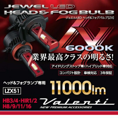 楽天市場】ジュエルLEDヘッド＆フォグバルブ ZXシリーズ H4Hi/Lo 6000K