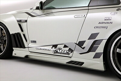 R35GT-R 2013Ver. SIDE SKIRT UNDER BOARD部 FRP ＆ SIDE LOUVER部 FRP 塗装取付込