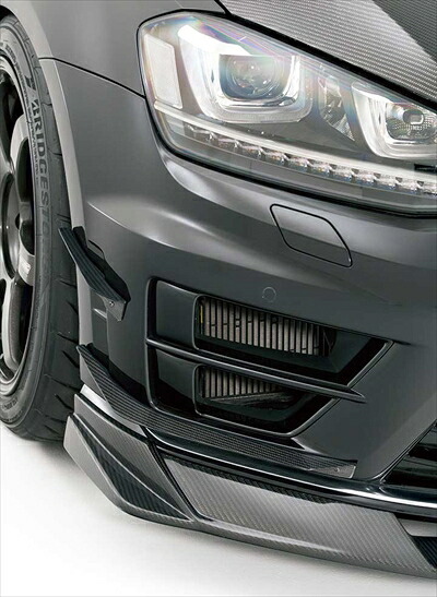 VW GOLF 7 R ノーマルバンパー用ダブルカナード クリア塗装済み