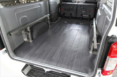 NV350キャラバン プレミアムGX クッションフロアマット ショートタイプ (約2000mm) 黒カリン柄 (約2.0mm厚)画像