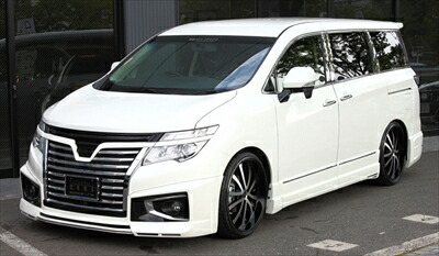 エルグランド E52 Highway STAR 後期 GRACE LINE エアロ3点+ LEDデイライト付 ノーマルマフラー用 素地 塗装済み
