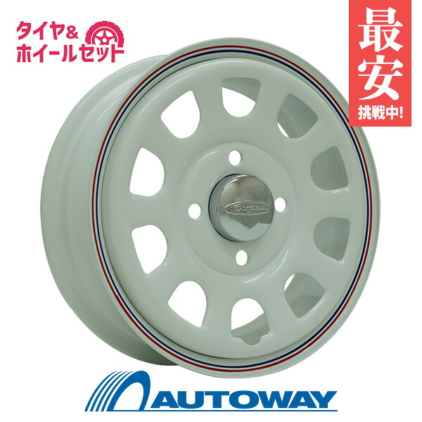 【P最大28倍！】145/80R12 サマータイヤ タイヤホイールセット DAYTONA'S G2 12x4.0 42 100x4 WH/RB LINE + K370 【送料無料】 (145/80/12 145-80-12 145/80-12) 夏タイヤ 12インチ 145R12 6PR相当