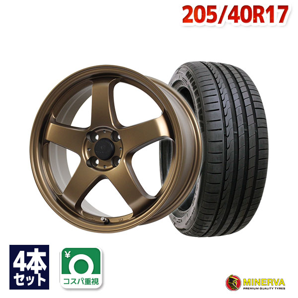 【P最大27倍！】205/40R17 サマータイヤ タイヤホイールセット FINALIST FZ-S5 17x7 +45 100x4 MBR + F205 【送料無料】 (205/40/17 205-40-17 205/40-17) 夏タイヤ 17インチ 42,000円