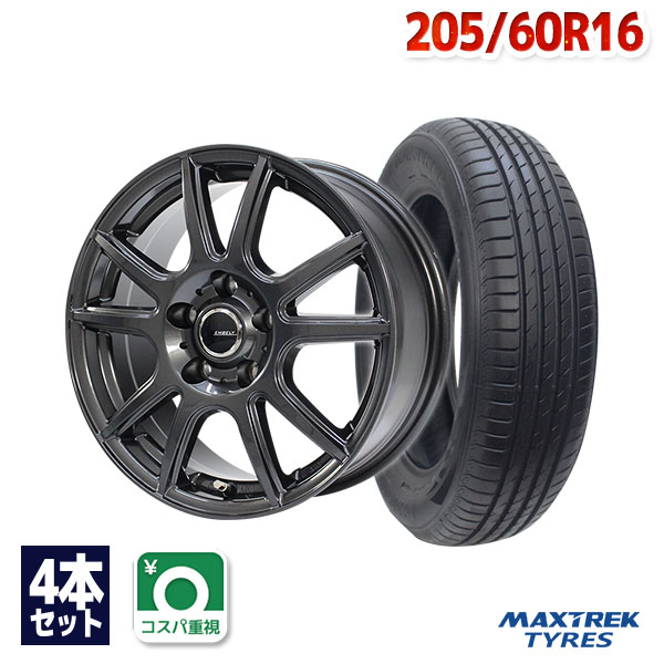 【P最大39倍！4/15】205/60R16 サマータイヤ タイヤホイールセット EMBELY S10 16x6.5 +38 114.3x5 GM + MAXIMUS M2 【送料無料】 (205/60/16 205-60-16 205/60-16) 夏タイヤ 16インチ