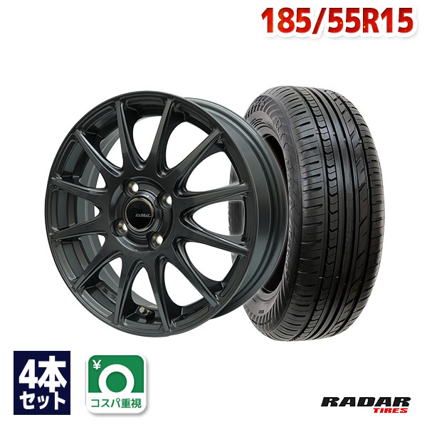 【P最大36倍！4/14 20:00～】185/55R15 サマータイヤ タイヤホイールセット EMBELY S12 15x5.5 42 100x4 GM + Rivera Pro 2 【送料無料】 (185/55/15 185-55-15 185/55-15) 夏タイヤ 15インチ