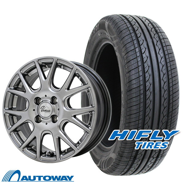 【P最大27倍！】【取付対象】185/70R14 サマータイヤ タイヤホイールセット Verthandi YH-M7V 14x5.5 +45 100x4 METALLIC GRAY + HF201 【送料無料】 (185/70/14 185-70-14 185/70-14) 夏タイヤ 14インチ 4本セット