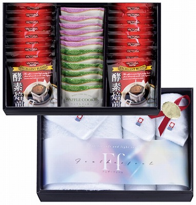 送料無料 送料込 コンビネーションギフト 酵素焙煎ドリップコーヒー＆ワッフルクッキー＆今治タオルセット MV19-BT2 内祝い お返し ギフトセット 出産内祝い 結婚内祝い お彼岸 お供え 御供 お中元 入学 香典返し 粗供養 快気祝い 快気内祝い