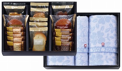 コンビネーションギフト ベイクドスイーツセレクション&はなみずき 今治タオルセット MJ26-B2F1 内祝い お返し 出産内祝い 結婚内祝い 香典返し 粗供養 お彼岸 お供え 御供 快気祝い 快気内祝