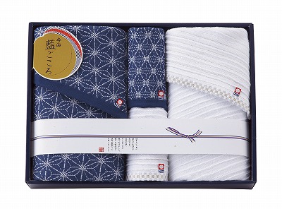 藍ごころ タオルセット IGB-1980 内祝い お返し ギフトセット 出産内祝い 結婚内祝い 御祝 お彼岸 お供え 御供 お中元 入学 香典返し 粗供養 快気祝い 快気内祝い