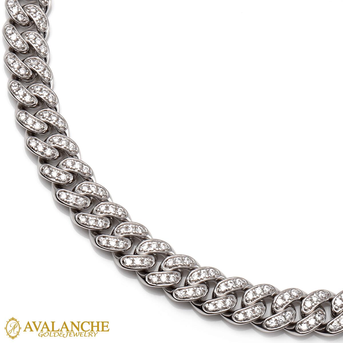 楽天市場】シルバー マイアミネックレス 幅9mm 45cm-60cm 250KDO2-CHC