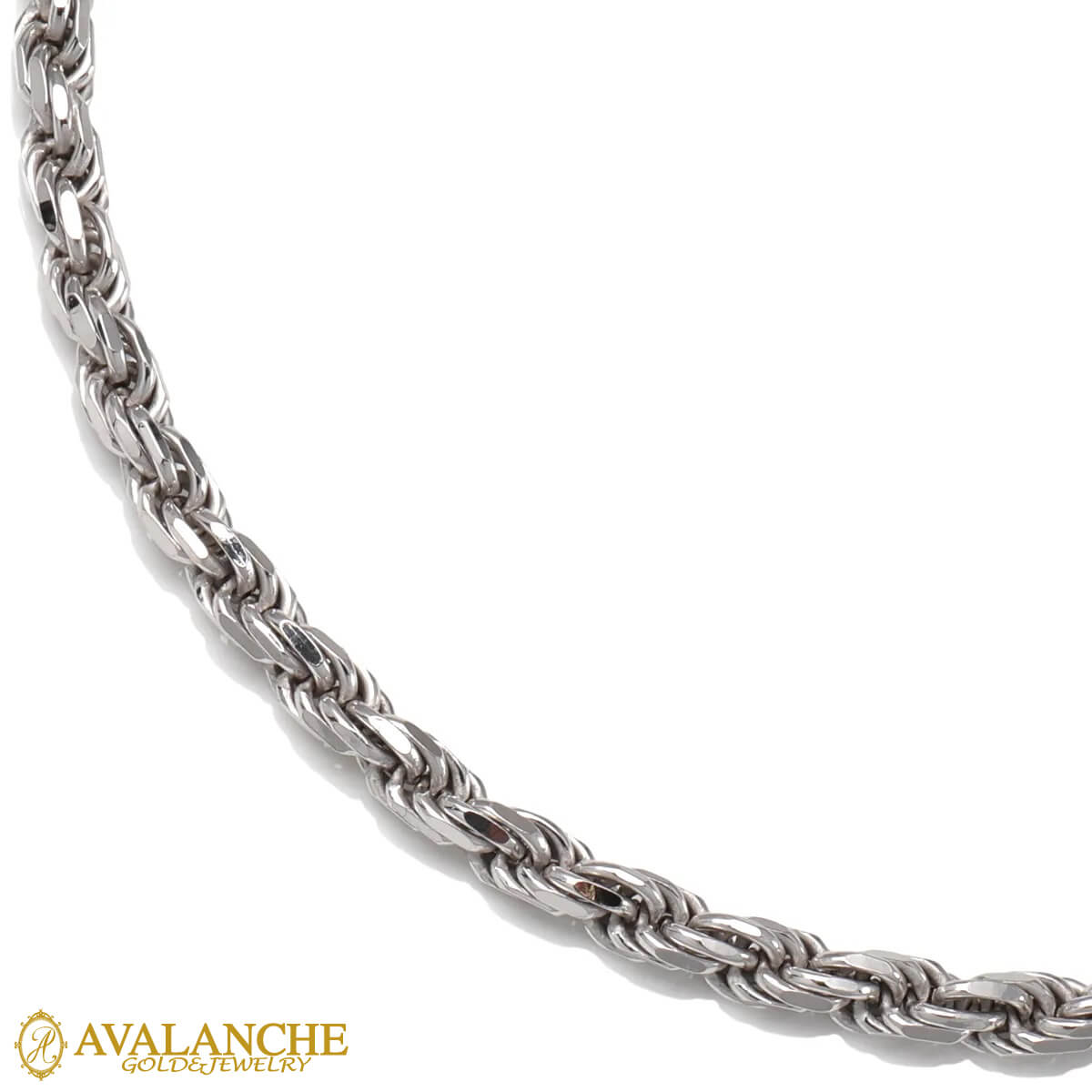 シルバー ロープネックレス 幅3.5mm 45cm-60cm 080HCMD SJ26｜AVALANCHE GOLD＆JEWELRY