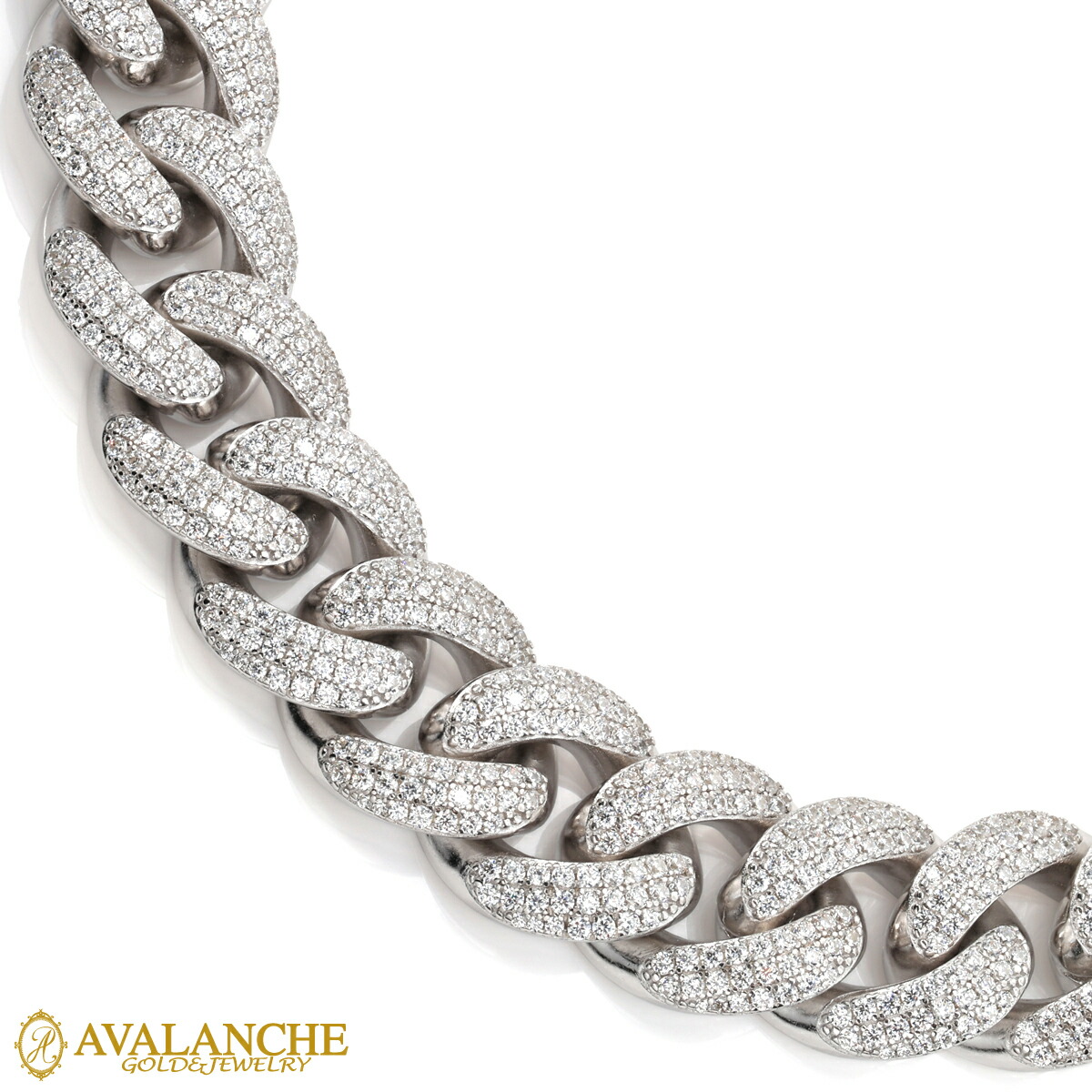 楽天市場】シルバー マイアミネックレス 幅7mm 45cm-60cm AHN-0101-7MM