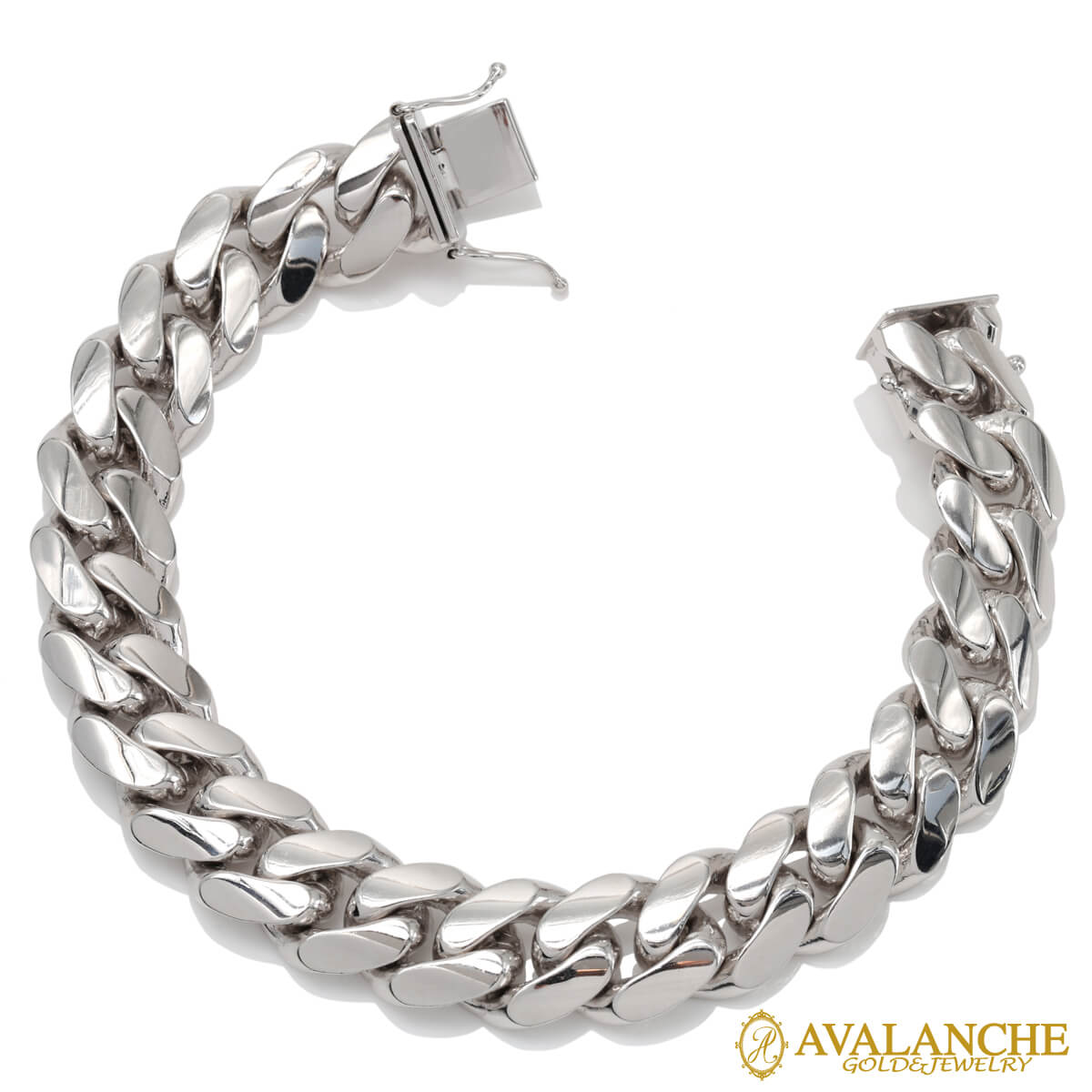 楽天市場】10K イエローゴールド マイアミブレスレット 幅12.5mm 19cm