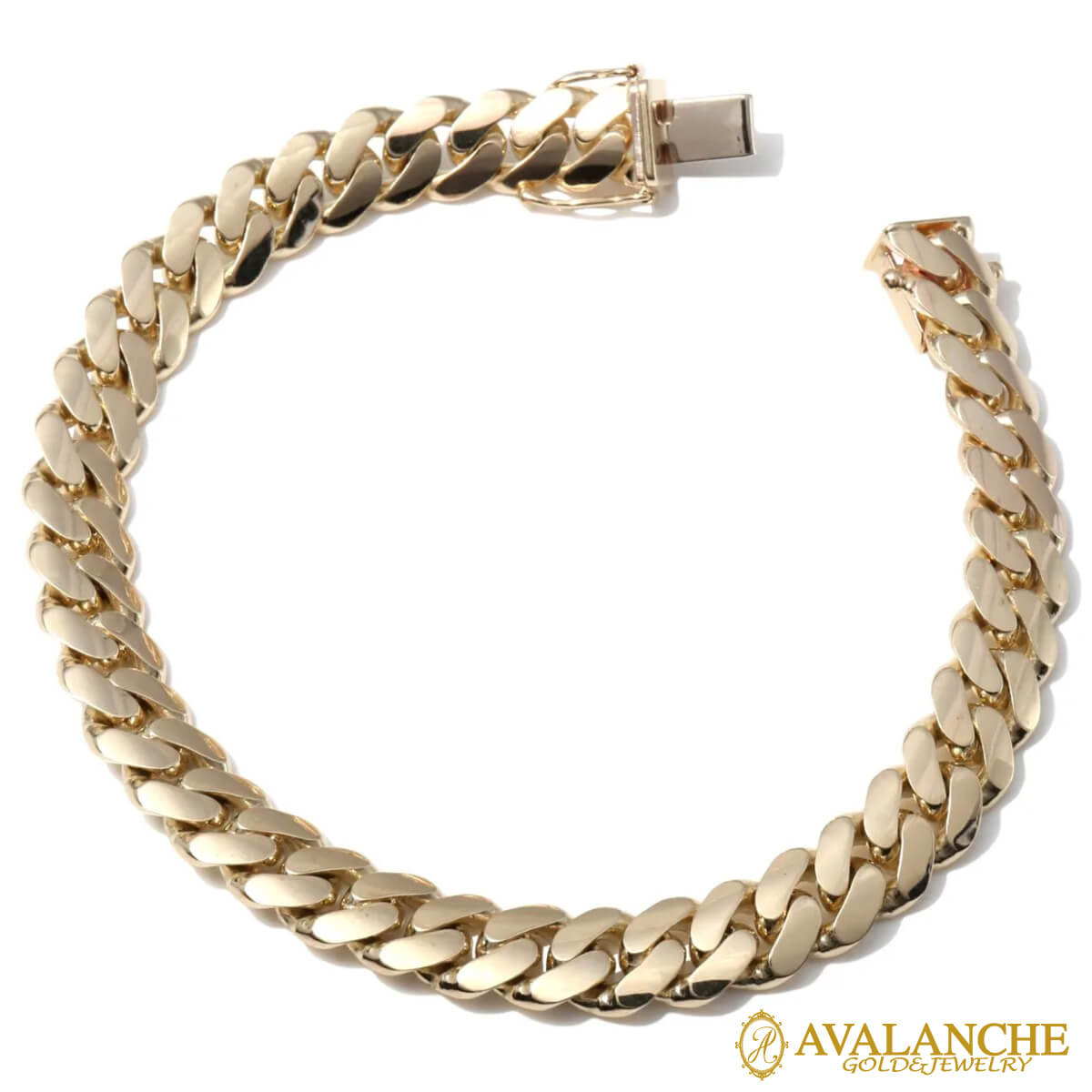楽天市場】10K イエローゴールド マイアミブレスレット 幅12.5mm 19cm