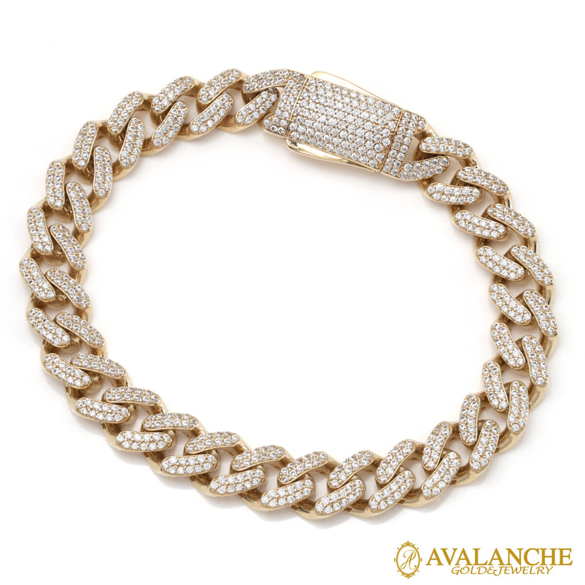 楽天市場】10K イエローゴールド マイアミブレスレット 幅12.5mm 19cm