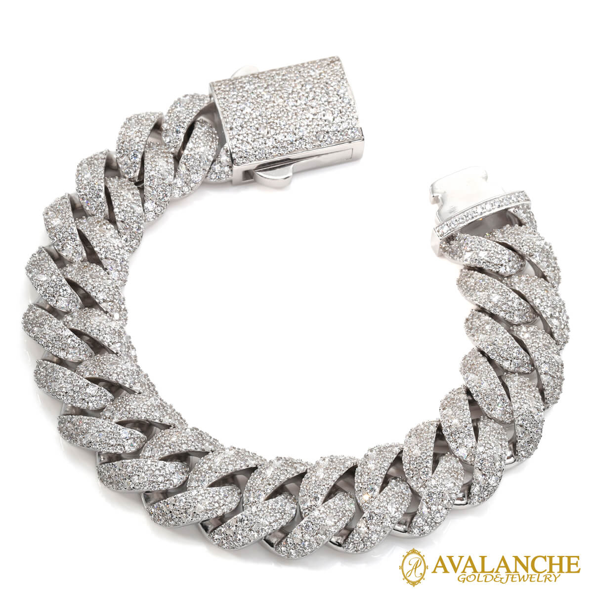 シルバー マイアミブレスレット 幅18mm 21cm AFTCXLD-18MM SJ26｜AVALANCHE GOLD＆JEWELRY