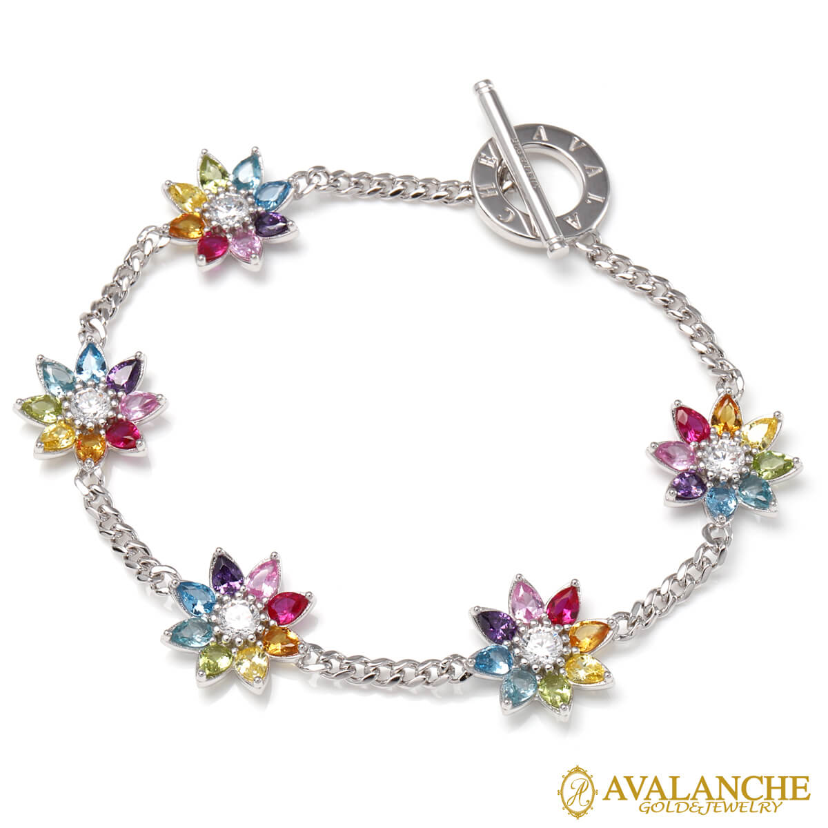 シルバー ブレスレット 幅15.5mm 20cm AHB-0103-RAINBOW SJ26｜AVALANCHE GOLD＆JEWELRY