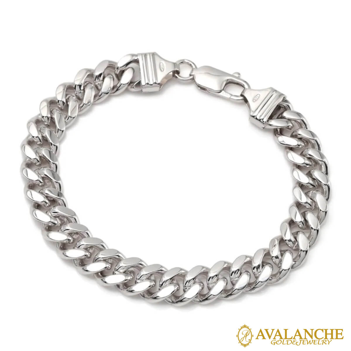 楽天市場】シルバー マイアミブレスレット 幅11.2mm 19cm-21cm 300KDO2