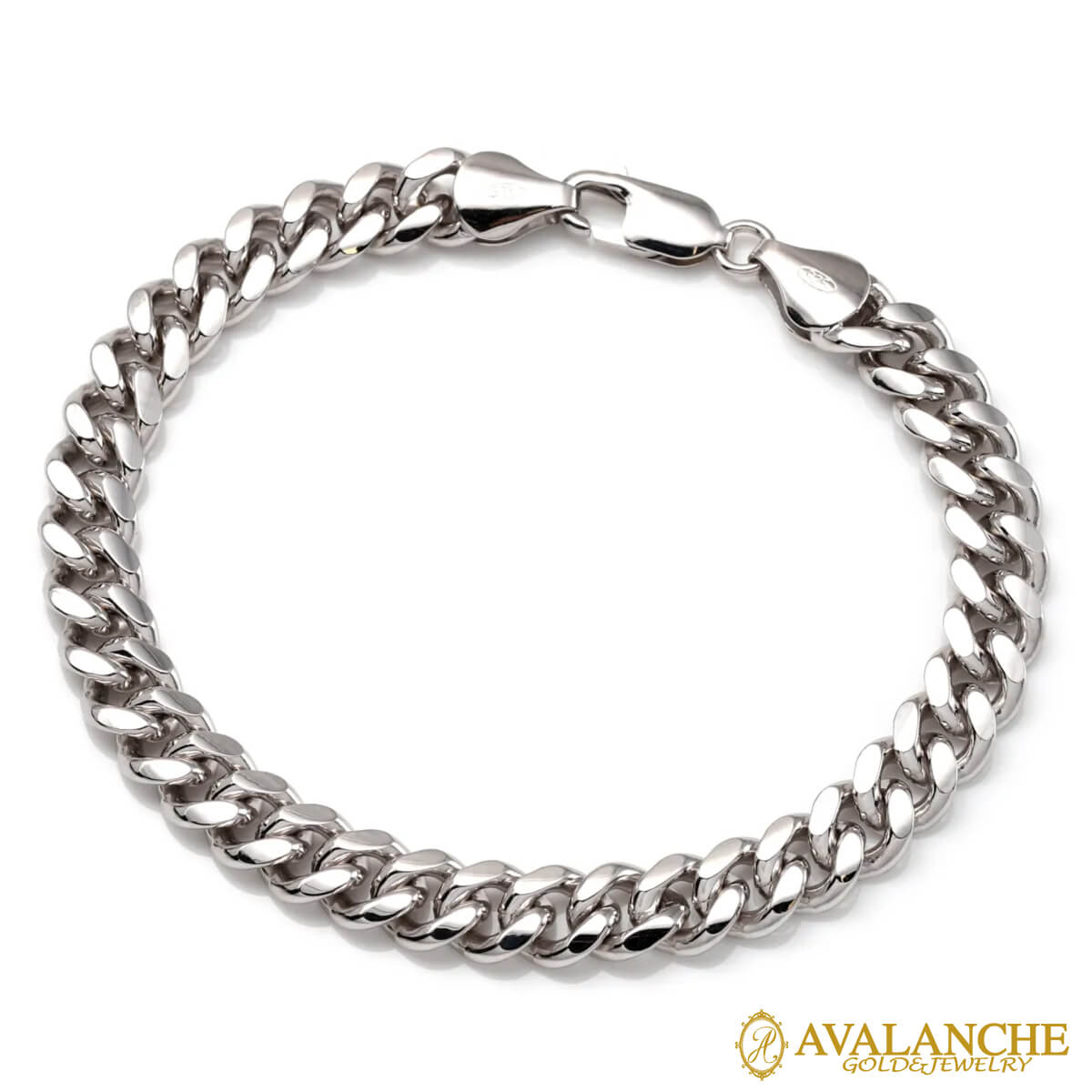 シルバー マイアミブレスレット 幅7.5mm 19cm-21cm A200KMDO2｜AVALANCHE GOLD＆JEWELRY 28,470円
