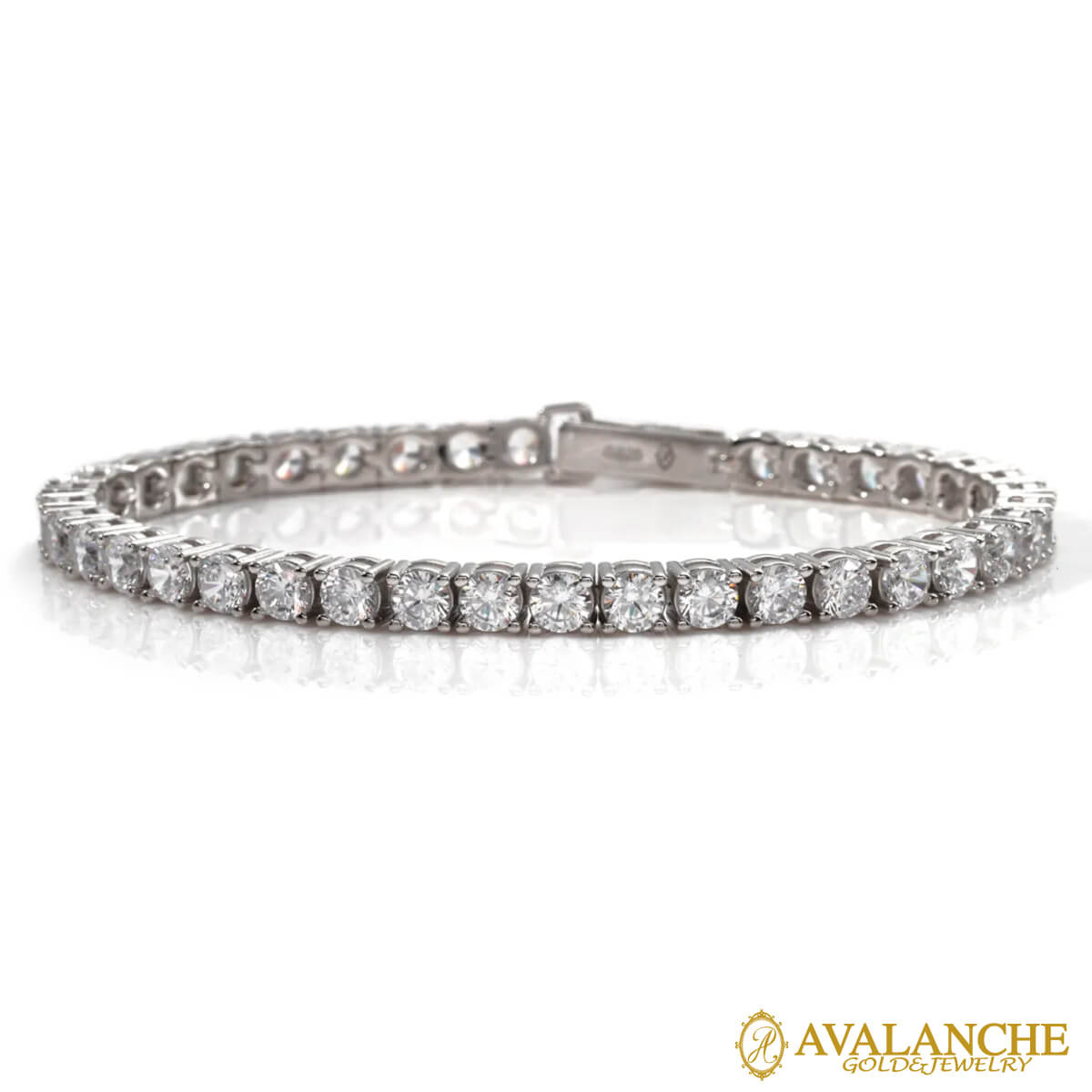 シルバー テニスブレスレット 幅4mm 18cm-20cm AHBL-D042-4MM SJ26|AVALANCHE GOLD&JEWELRY