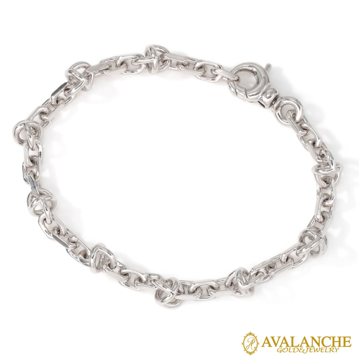 シルバー アズキブレスレット 幅6.5mm 19cm B5090-B-RH｜AVALANCHE GOLD＆JEWELRY