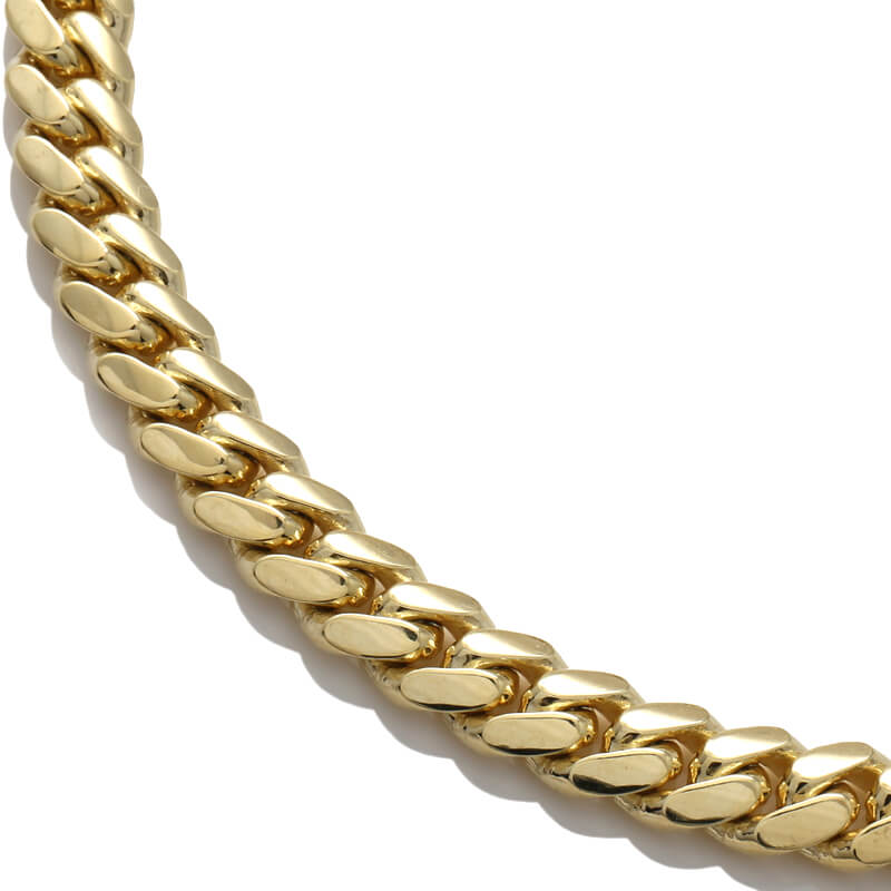 10K イエローゴールド マイアミネックレス 幅12.8mm 45cm-55cm　定価 2,190,000円-2,680,000円【30%OFF】 -  AVALANCHE OFFICIAL STORE