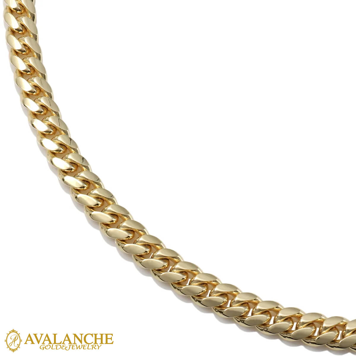 10K イエローゴールド マイアミネックレス 幅4mm 40cm-60cm KKP5945 SJ26｜AVALANCHE GOLD＆JEWELRY