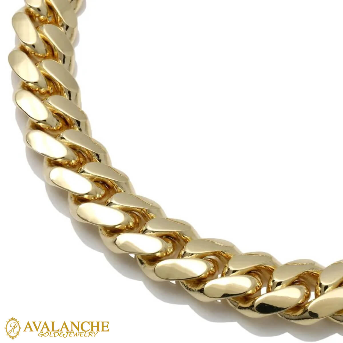 楽天市場】10K イエローゴールド マイアミネックレス 幅7mm 45cm-60cm