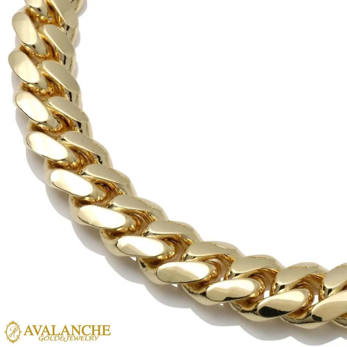 楽天市場】10K イエローゴールド マイアミネックレス 幅4mm 45cm-55cm