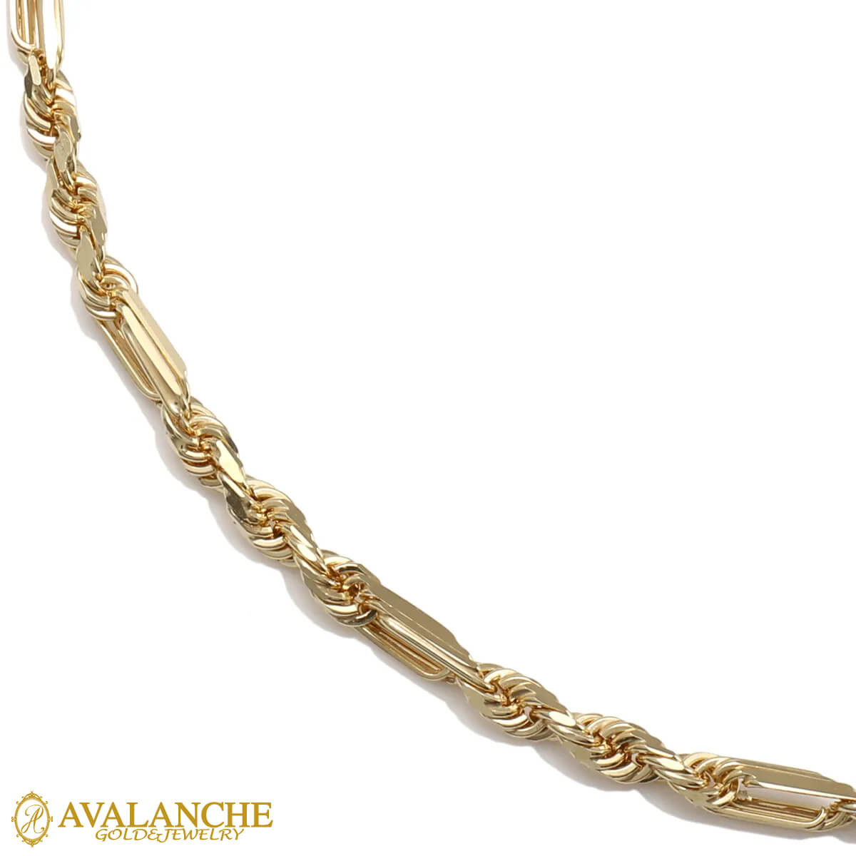 10K イエローゴールド フィガロープネックレス 幅2.8mm 45cm-60cm HKP0088 SJ26｜AVALANCHE GOLD＆JEWELRY