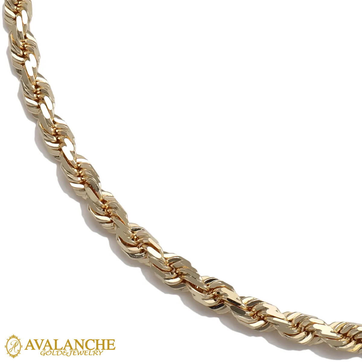 10K イエローゴールド ロープネックレス 幅3.8mm 45cm-60cm UKPH000006｜AVALANCHE GOLD＆JEWELRY