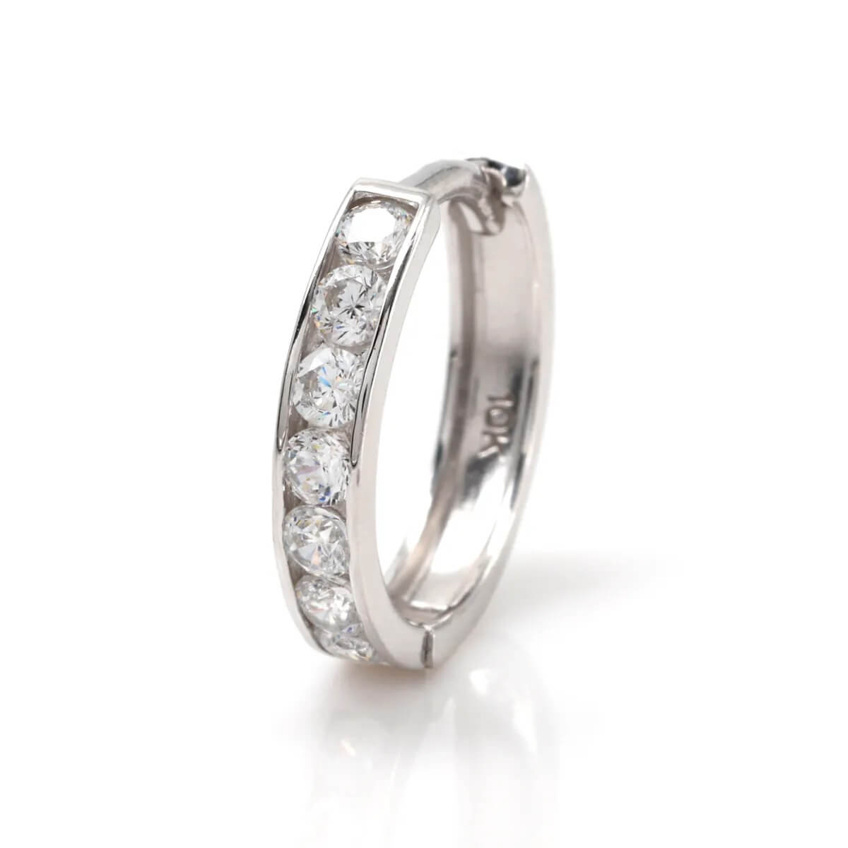 10K 白いことゴールド ピアス 13粍 973-1301