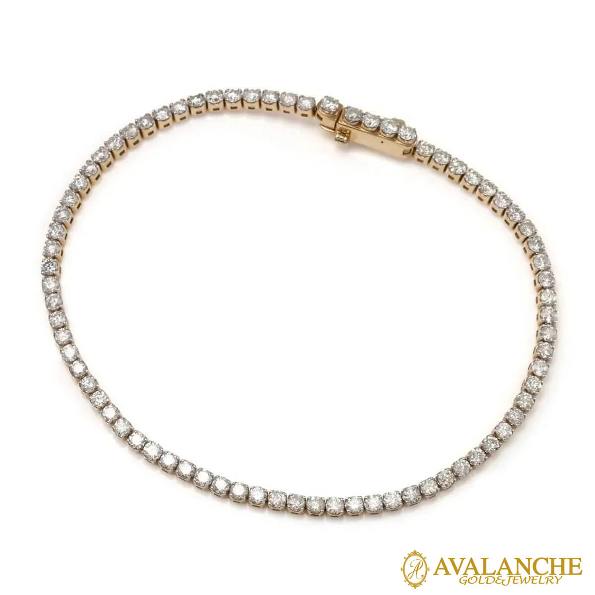 金剛石 14K 黄色ゴールド 庭球腕輪 幅2.2粍 18糎 ADBAV7043-8