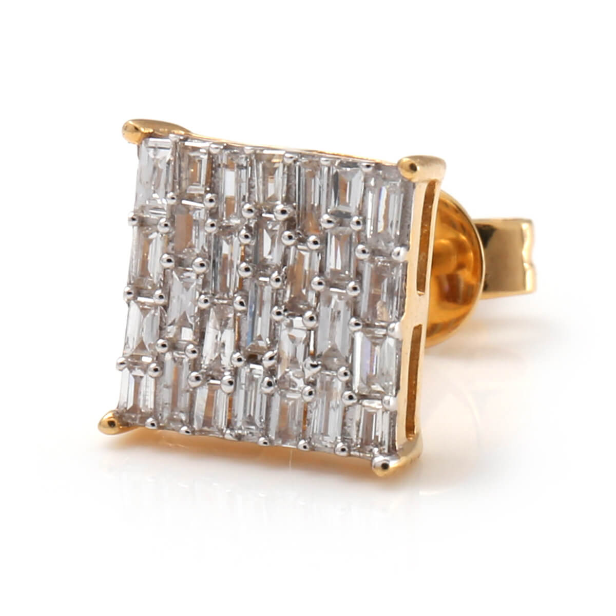 ダイヤモンド 14K イエローゴールド ピアス 8mm E2221