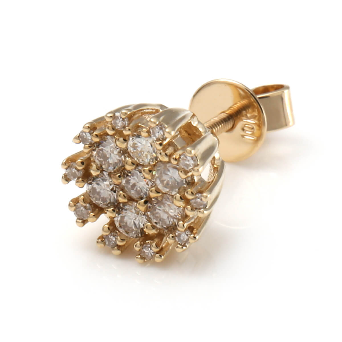 ダイヤモンド 10K イエローゴールド ピアス 8mm A0126047-ALY