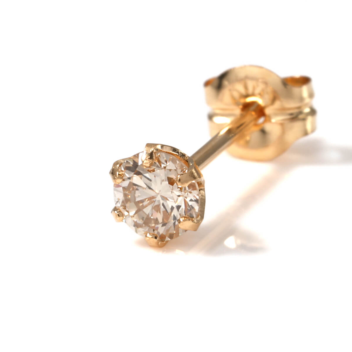 金剛石 18K 黄色ゴールド ソリティアピアス 3.2粍 VTFK-30Y