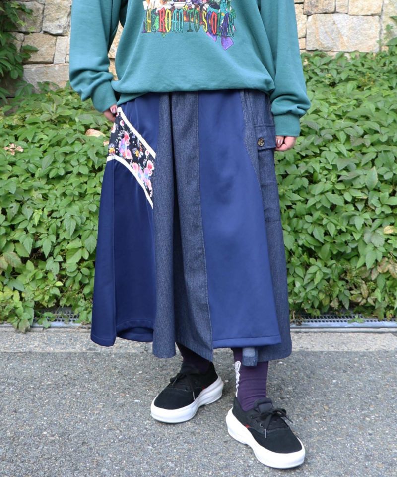 楽天市場】ScoLar スカラー 花柄切替デニムスカート ロング