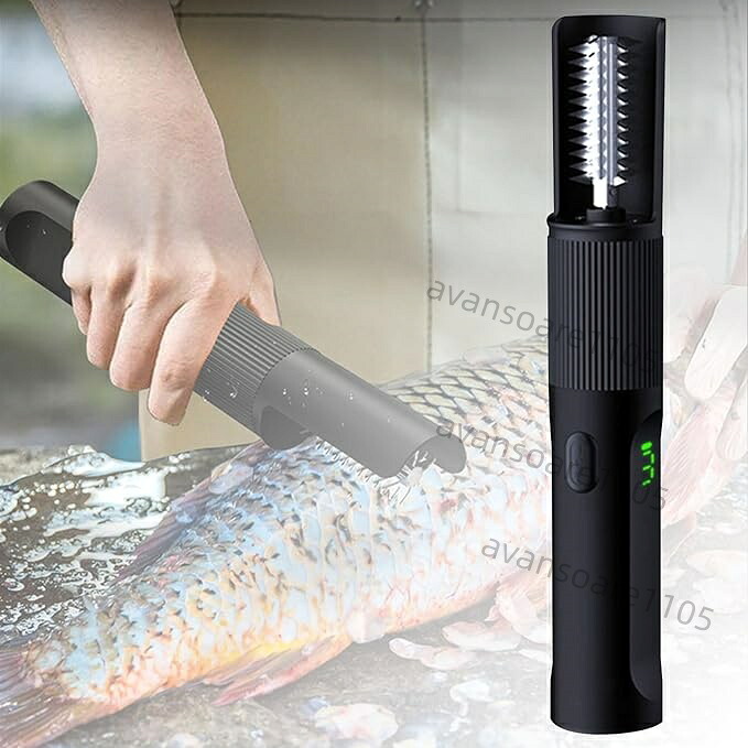 電動 うろこ取り 魚の鱗とり 魚の鱗取りすてる器 鱗押し広める押しとどめる 飛び散らない ステンレス鋼魚族 ウロコ取り雨合羽 弾丸道路取りすてる 手っとり早い洗浄剤 お役目用 漁船乗組員 商用 事務用 お店用 (黒いこと)