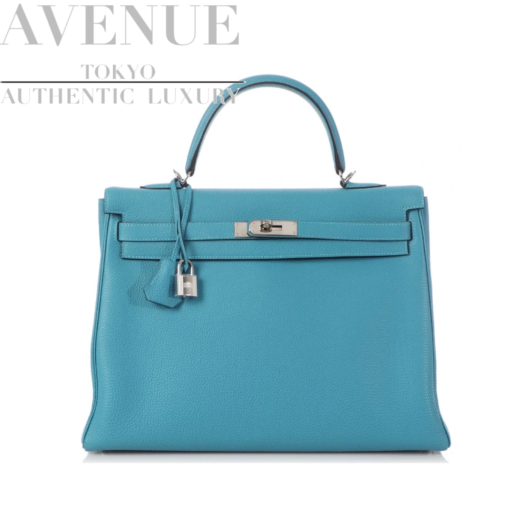 エルメス ケリー35 ターコイズ トゴ シルバー金具 HERMES KELLY 35 TURQUOISE TOGO SILVER HARDWARE【中古】 770,000円