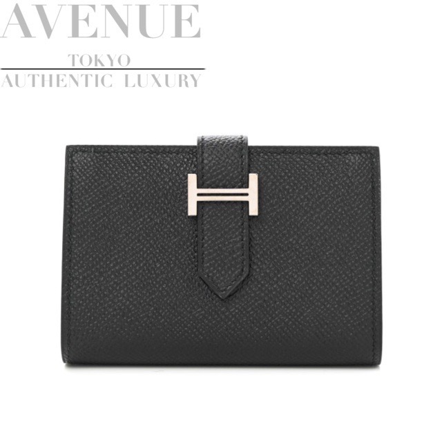 エルメス ミニベアン ミニウォレット 黒いこと エプソン しろがね色金具 HERMES BEARN MINI WALLET BLACK EPSOM SILVER HARDWARE