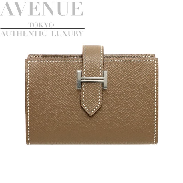 エルメス ミニベアン ミニウォレット エトゥープ エプソン しろがね色金具 HERMES BEARN MINI WALLET ETOUPE EPSOM SILVER HARDWARE レディース財布-財布・ケース-バッグ・小物・ブランド雑貨