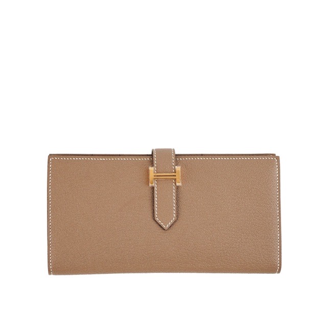 エルメス ベアンスフレ ベアンロングウォレット エトゥープ シェーブルミゾール ゴールド金具 HERMES BEARN GUSSET WALLET ETOUPE CHEVRE MYSORE GOLD HARDWARE
