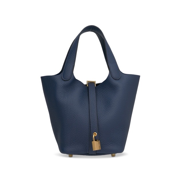 【Bleu Zanzibar × ゴールド金具】HERMES ピコタンロック 18 PM エルメス ハンドバッグ/ミニバッグ バッグ レディース ピコタン