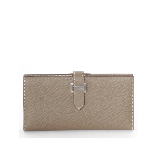 エルメス ベアンスフレ ベアンロングウォレット エトゥープ エプソン しろがね色金具 HERMES BEARN GUSSET WALLET ETOUPE EPSOM SILVER HARDWARE【中古】