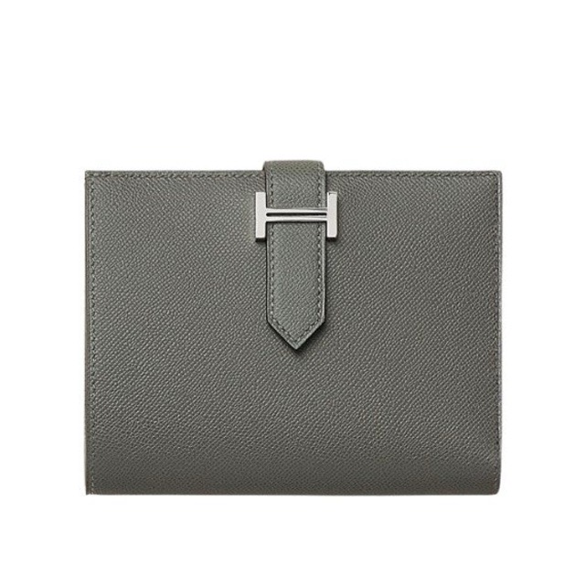 エルメス ベアン コンパクトウォレット グリメイヤー 貴婦人 しろがね色金具 折り金入れ HERMES BEARN COMPACT WALLET GRIS MEYER MADAME SILVER HARDWARE