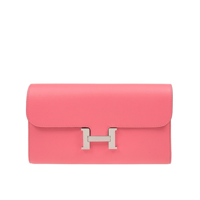 エルメス コンスタンス ロングウォレット 長金入れ ローズアザレ エバーカラー エヴァーカラー しろがね色金具 HERMES CONSTANCE LONG WALLET ROSE AZALEE EVERCOLOR SILVER HARDWARE【中古】